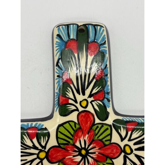 Novica Collection colorful hand painted cross made in Mexico - Picture 3 of 7